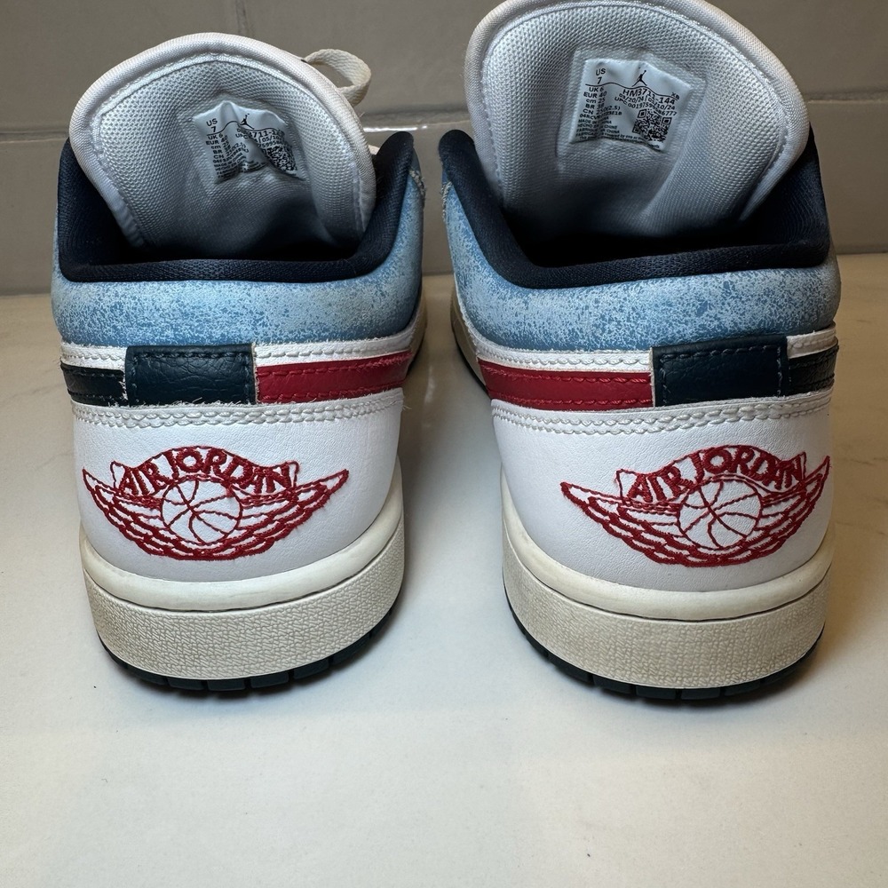 Nike Air Jordan 1 Retro Low SE Motion White Armory Navy HM3711-144 Men's Size 7 - Picture 8 of 16